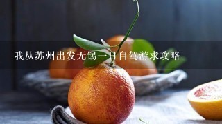 我从苏州出发无锡一日自驾游求攻略