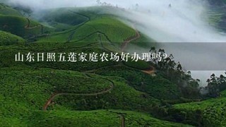 山东日照五莲家庭农场好办理吗？