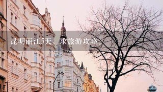 昆明丽江5天，求旅游攻略。