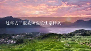 过年去三亚旅游应该注意什么