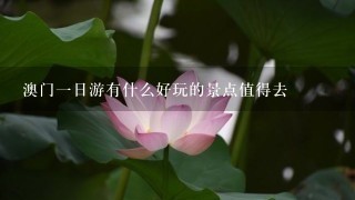 澳门一日游有什么好玩的景点值得去