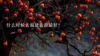 什么时候去福建旅游最好？