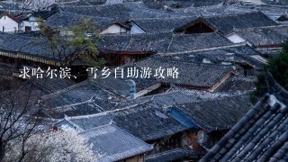 求哈尔滨、雪乡自助游攻略