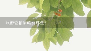 旅游营销策略有哪些？