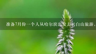 准备7月份一个人从哈尔滨出发去长白山旅游，2-3天，求攻略