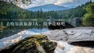 去哈尔滨旅游3天，给个攻略吧