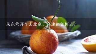 从东营开车去北京，高速路如何走？