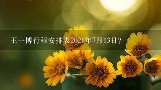 王一博行程安排表2021年7月13日？