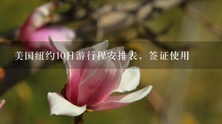 美国纽约10日游行程安排表，签证使用