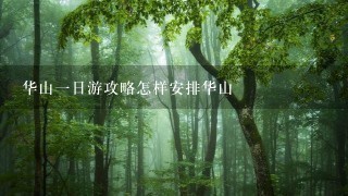 华山一日游攻略怎样安排华山