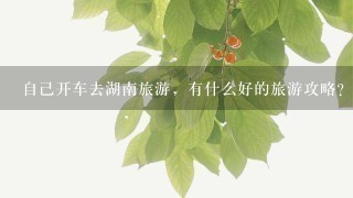 自己开车去湖南旅游，有什么好的旅游攻略？