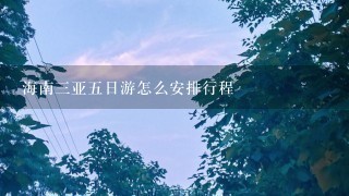 海南三亚五日游怎么安排行程