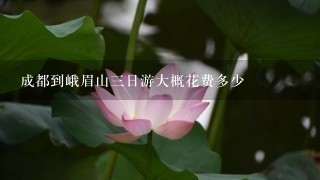 成都到峨眉山三日游大概花费多少