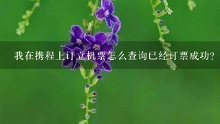 我在携程上订立机票怎么查询已经订票成功？