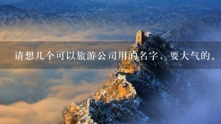 请想几个可以旅游公司用的名字，要大气的。