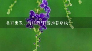 北京出发、清明节3日游推荐路线？