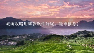 旅游攻略用哪款软件好呢，跪求推荐？