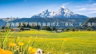 在海南大学周围有旅游团去三亚玩二天一夜的旅游团吗？一人要多少钱？