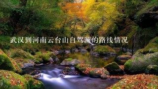 武汉到河南云台山自驾游的路线情况