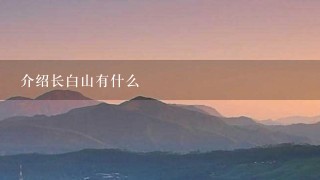 介绍长白山有什么