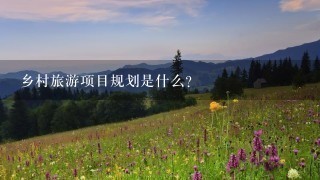 乡村旅游项目规划是什么？