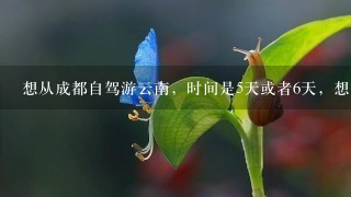 想从成都自驾游云南，时间是5天或者6天，想要1份详