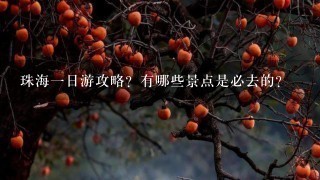 珠海1日游攻略？有哪些景点是必去的？