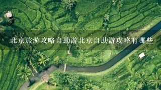 北京旅游攻略自助游北京自助游攻略有哪些