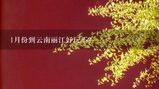 1月份到云南丽江好玩不？