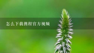 怎么下载携程官方视频