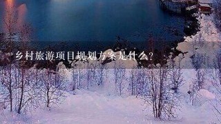 乡村旅游项目规划方案是什么？