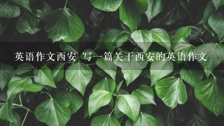 英语作文西安 写1篇关于西安的英语作文