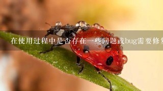 在使用过程中是否存在一些问题或bug需要修复吗