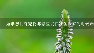 如果您拥有宠物那您应该在准备搬家的时候购买什么样的家具和用品来方便他们居住环境的改善